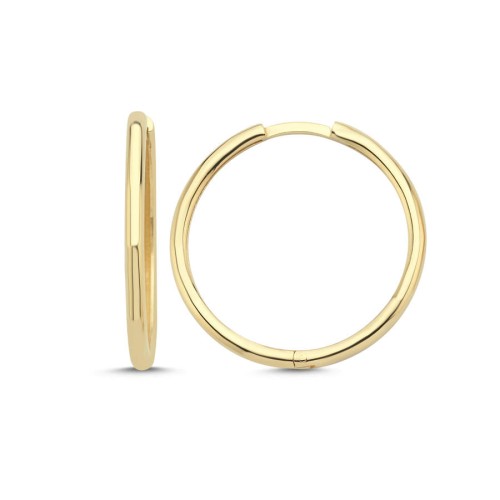 14 Ayar Altın Halka Küpe 23mm Çap - 1