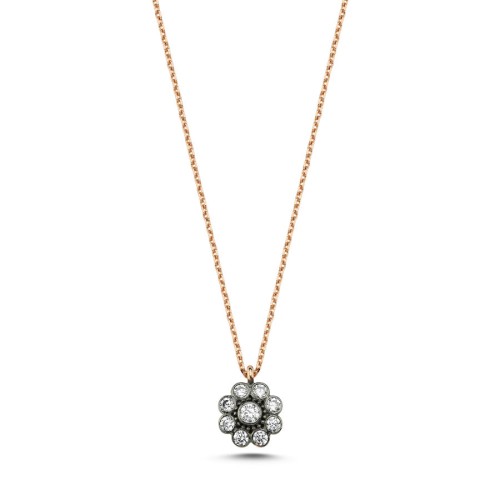 Small Rose Diamond Model Gold Necklace - 1