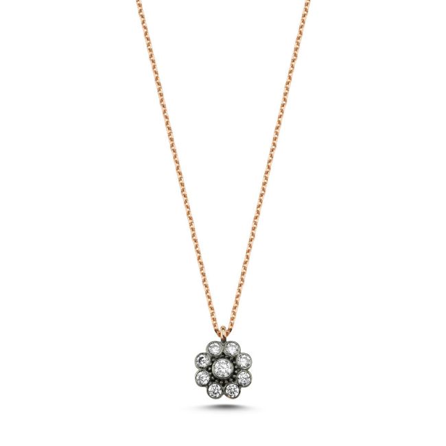 Small Rose Diamond Model Gold Necklace - 1