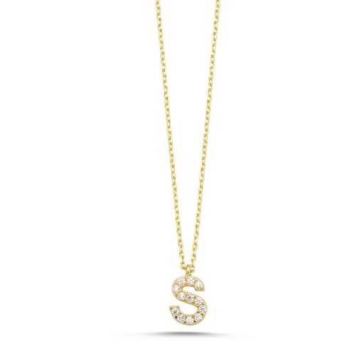 14K Gold Minimal Letter S Necklace - 1
