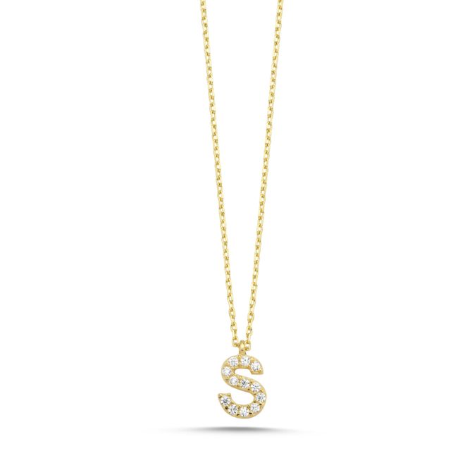 14K Gold Minimal Letter S Necklace - 1