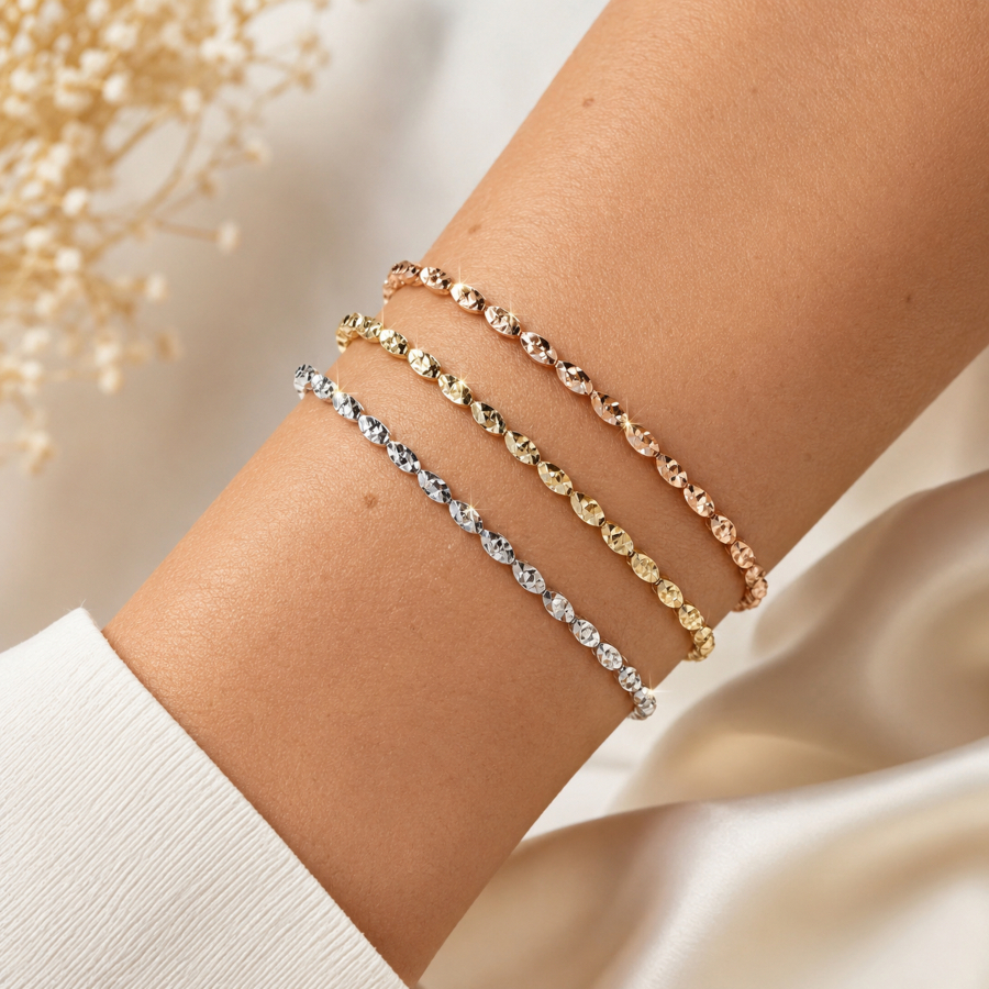 14 Ayar Altın Parlak Prizma Kalemli Bileklik - CNG Jewels (1)