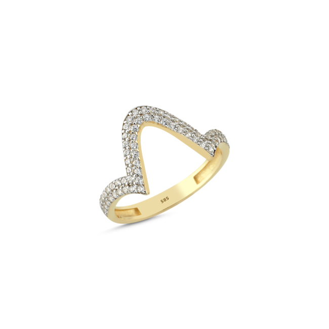 14 Carat Gold Slime Stone Ring - 1
