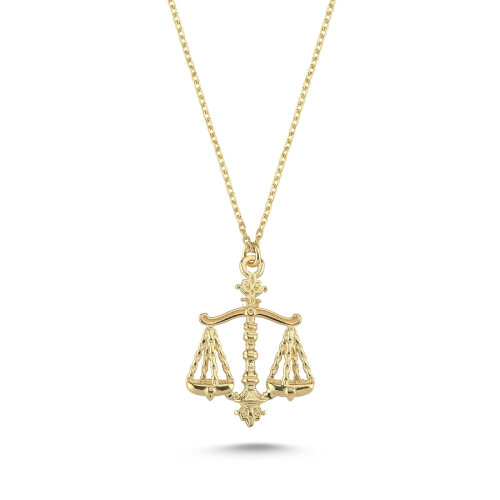 14 Ayar Altın Terazi Burcu Kolye - CNG Jewels