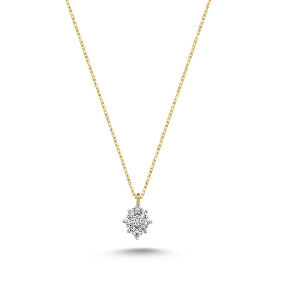 14 Ayar Altın Victoria Minimal Taşlı Kolye - CNG Jewels