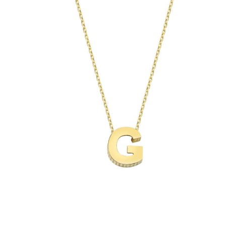 Lowercase Letter G 14 Carat Gold Necklace - 1