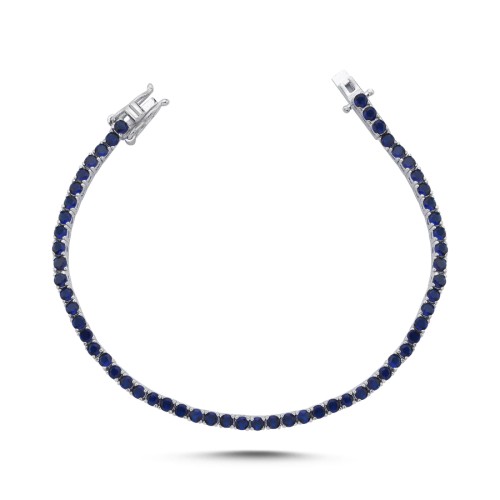 2,5mm Safir Renkli Gümüş Su Yolu Bileklik - CNG Jewels (1)