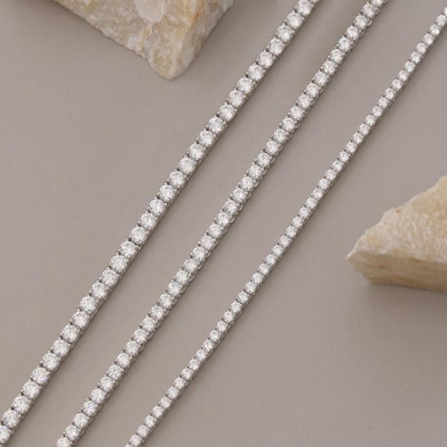 2,5mm Su Yolu Gümüş Kolye - 3