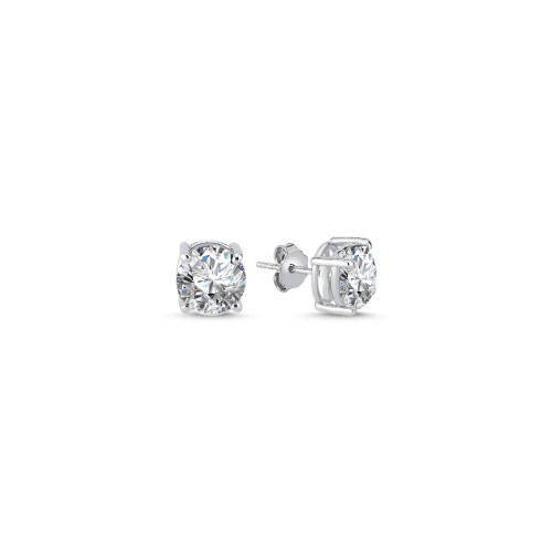 2 Carat Solitaire Silver Earrings - CNG Jewels