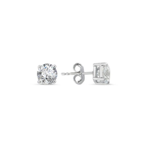 3 Carat Solitaire Silver Earrings - CNG Jewels