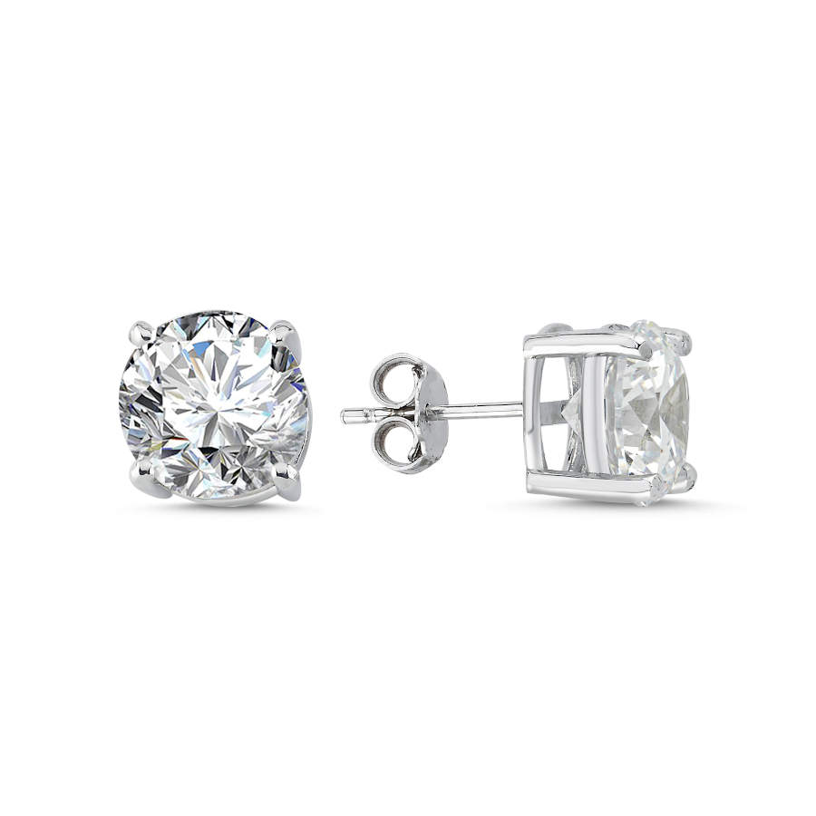 8 Karat Tektaş Gümüş Küpe - CNG Jewels