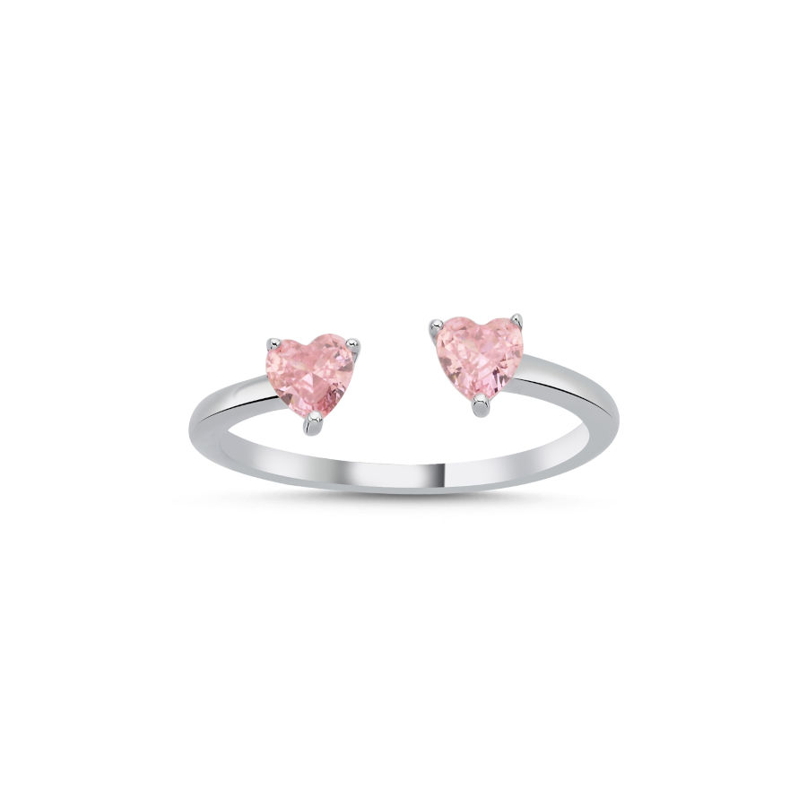 Amor Pembe Kalp Kadın Gümüş Yüzük - CNG Jewels