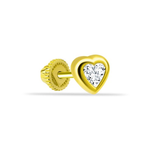 Amore Heart Gold Helix Earrings - 1