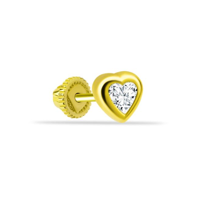 Amore Heart Gold Helix Earrings - 1