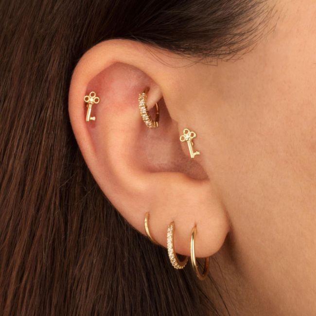 Key Gold Helix Piercing - 2