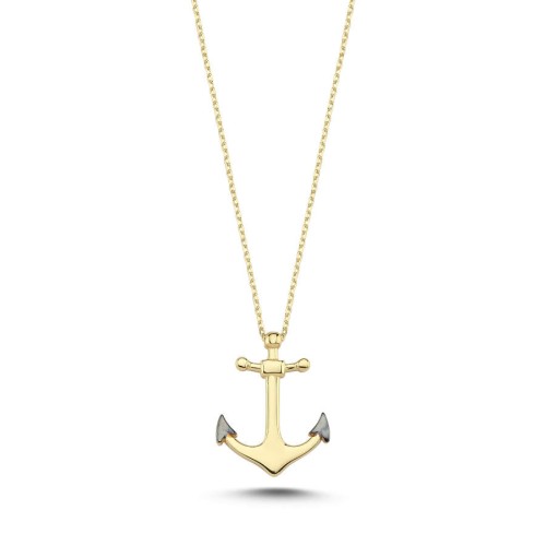 14 Carat Gold Anchor Necklace - 1