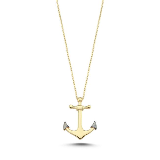 14 Carat Gold Anchor Necklace - 1