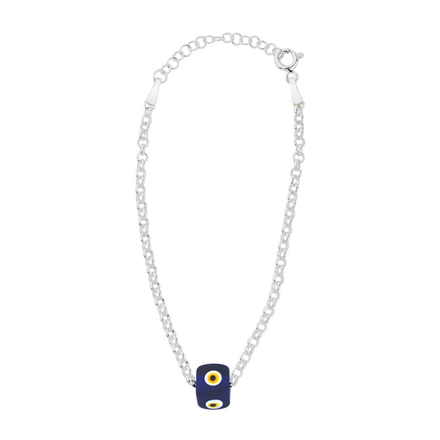 Car Mirror Ornament Cubic Dice Silver Evil Eye Bead - CNG Jewels