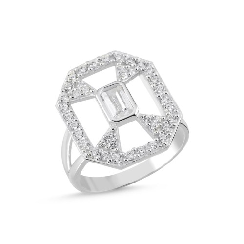 Artdeco Taşlı Gümüş Kadın Serçe Parmak Yüzüğü - CNG Jewels