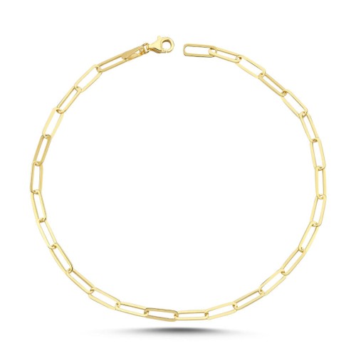 Paper Chain Gold Silver Anklet - 1