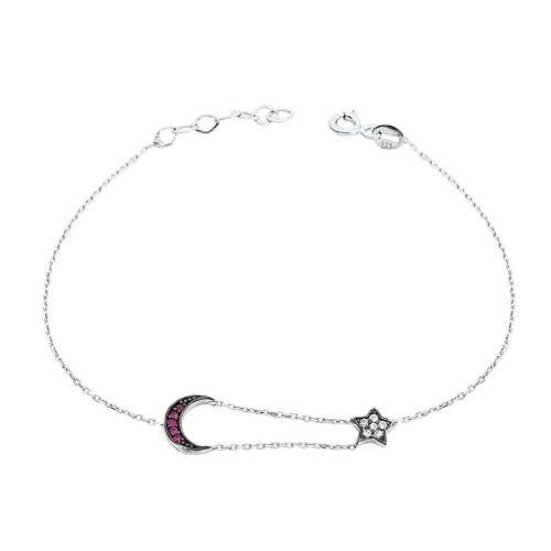 Crescent Star Silver Women's Bracelet - CNG Jewels