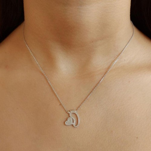 Heart Baby Foot Silver Women's Necklace - CNG Jewels