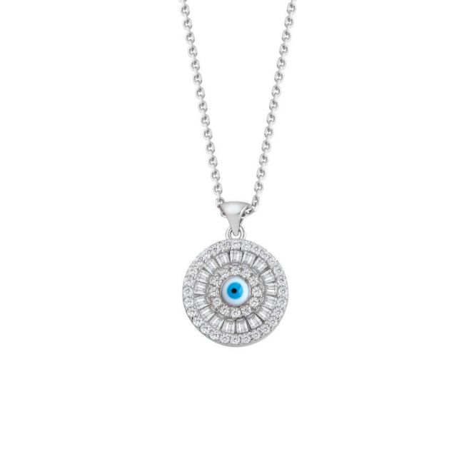 Baguette Eye Silver Women's Necklace - 1