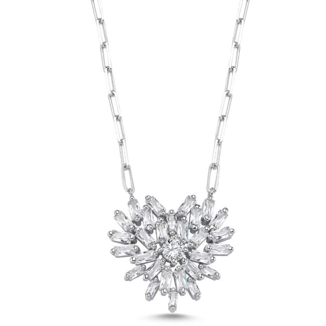 Baguette Love Silver Women's Necklace - 1