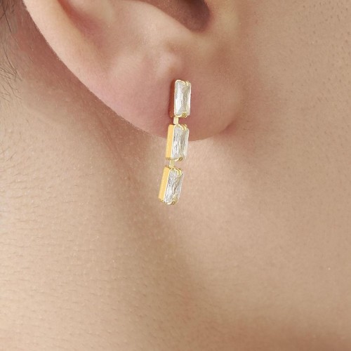 Baguette Tennis Earrings - Thumbnail