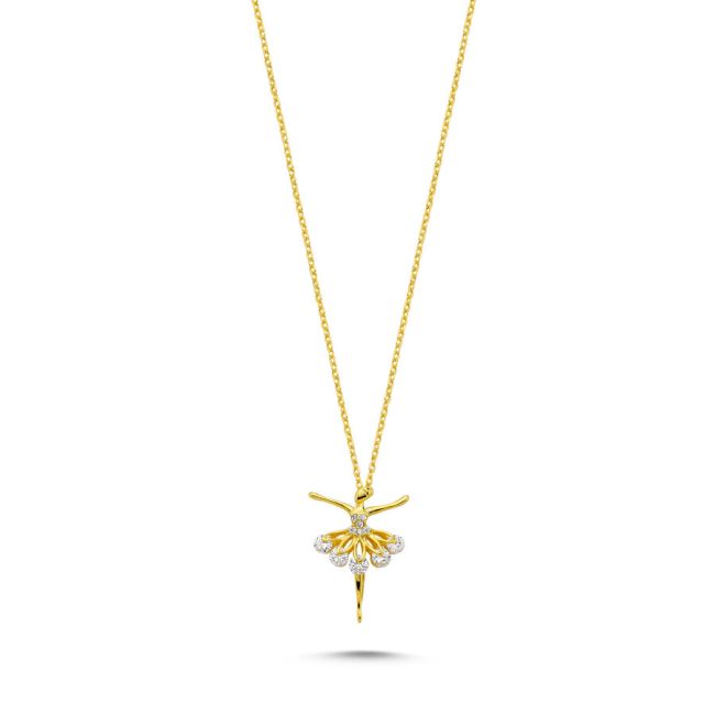 Ballerina Gold Women's Silver Necklace - 1