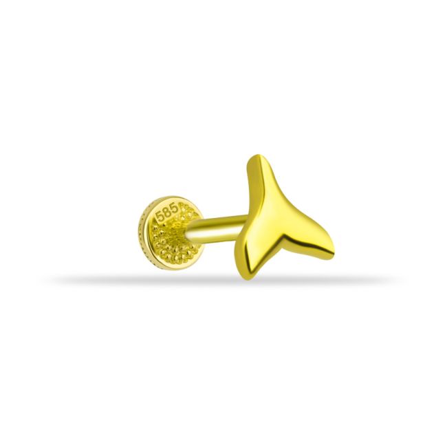 Balık Kuyruğu Altın Tragus Piercing - 1