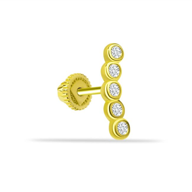 Five-Stone Gold Helix Piercing - 1