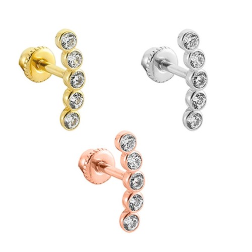 Five-Stone Gold Helix Piercing - 2