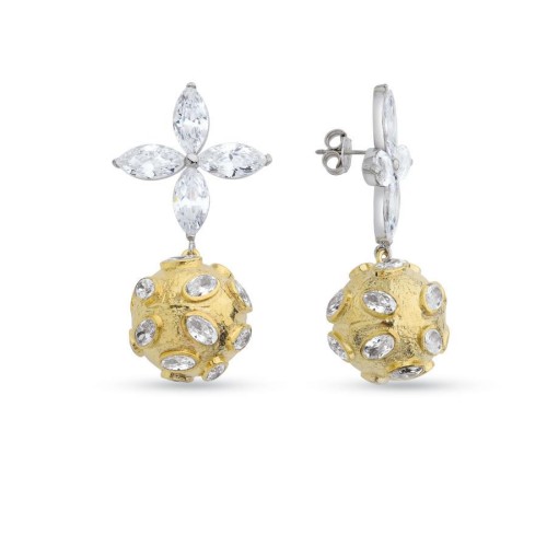Big Marquise Rose Silver Women's Earrings - CNG Jewels