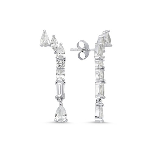 Bright Night Sallantılı Kadın Gümüş Küpe - CNG Jewels