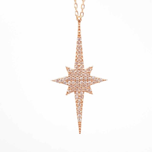 North Star Polar Star Rose Silver Women's Necklace - 1