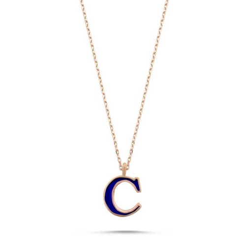 Küçük C Harfi Gümüş Kadın Kolye - CNG Jewels