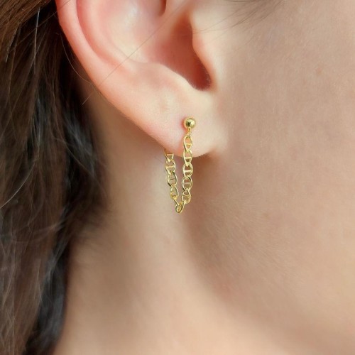 Cadena Chain Gold Silver Women's Earrings - CNG Jewels
