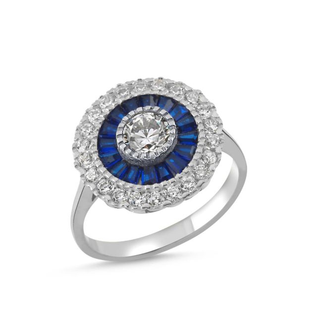 Calibre Safir Gümüş Kadın Serçe Parmak Yüzüğü - 1