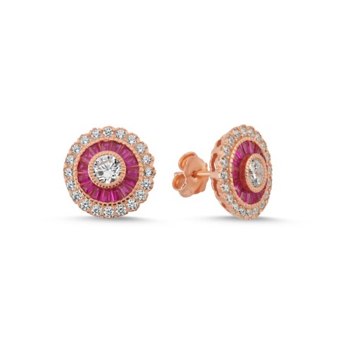Calibre Ruby Rose Silver Women's Earrings 