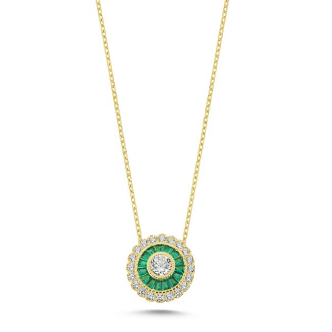 Calibre Emerald Gold Women's Silver Necklace - 1