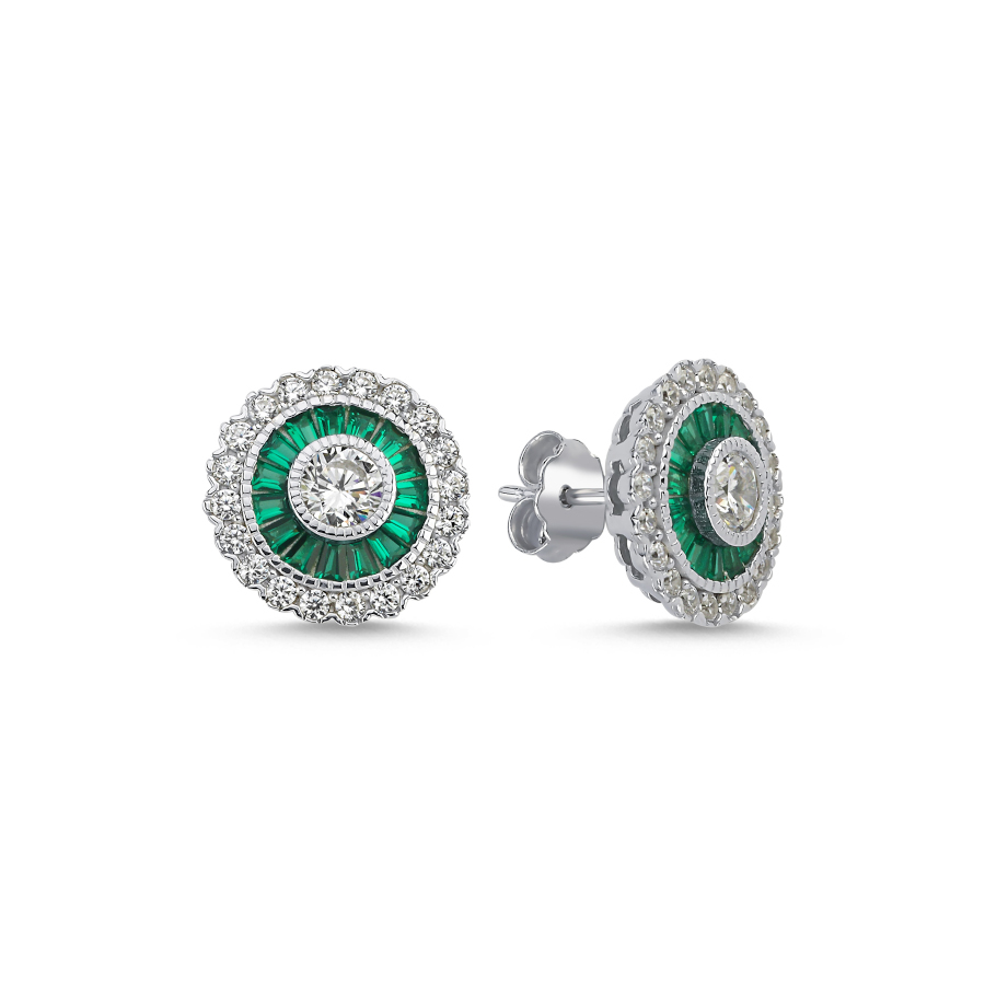 Calibre Zümrüt Kadın Gümüş Küpe - CNG Jewels