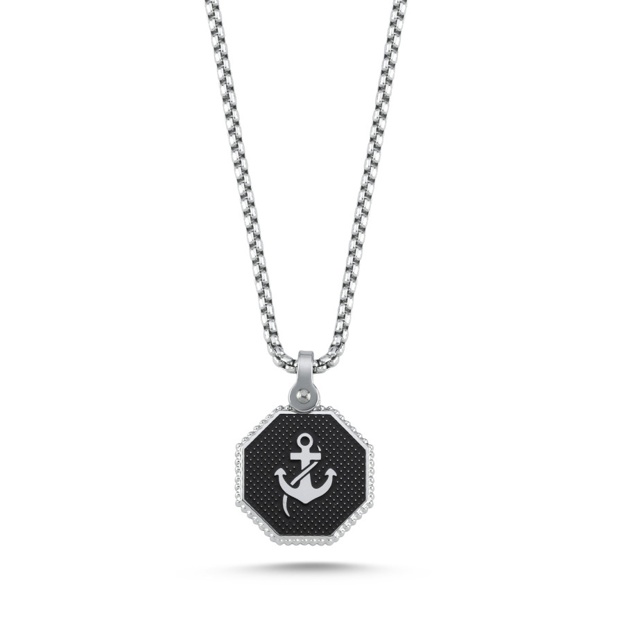 Çapa Sekizgen Çelik Erkek Kolye - CNG Jewels