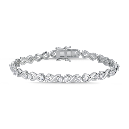 Cross Band Waterway Silver Bracelet - 3