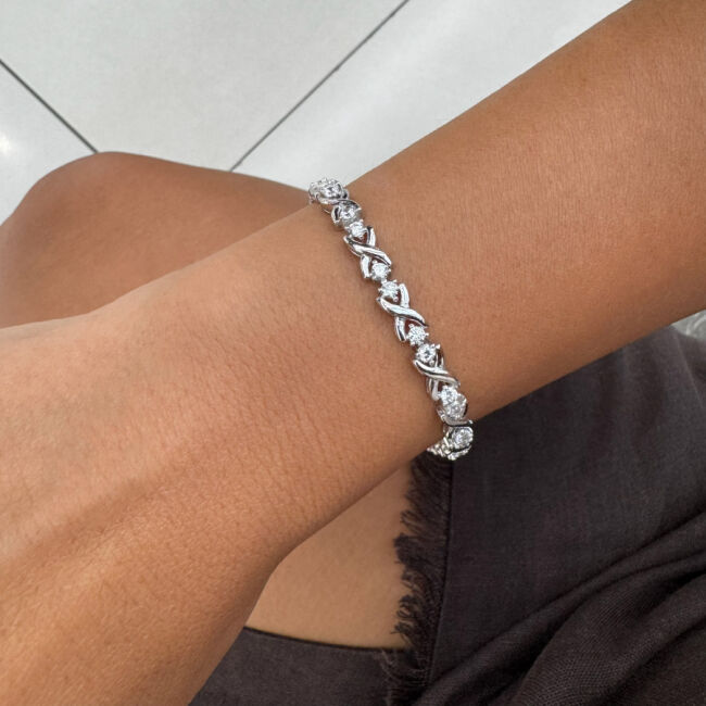 Cross Band Waterway Silver Bracelet - 2