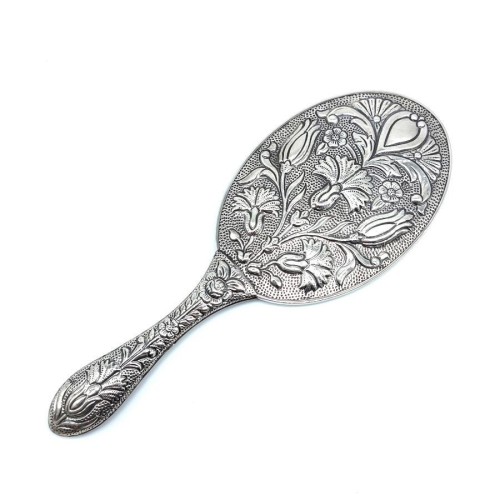 Carnation Large Silver Hand Mirror No 4 - Thumbnail