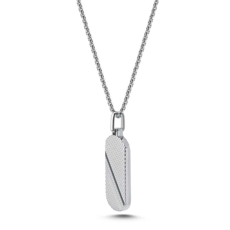Striped Steel Men's Necklace - CNG Jewels (1)