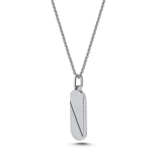 Striped Steel Men's Necklace - CNG Jewels (1)