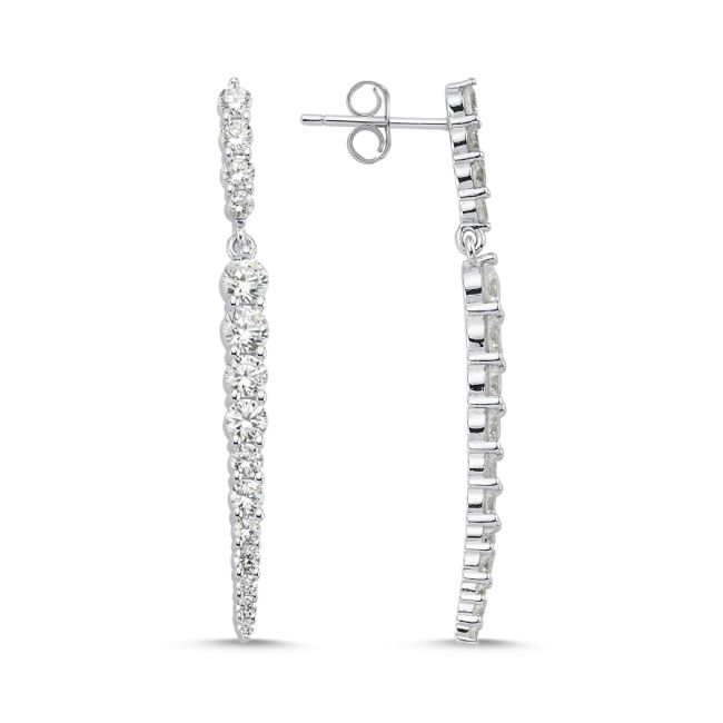 Clara Women's Silver Dangling Earrings - 1