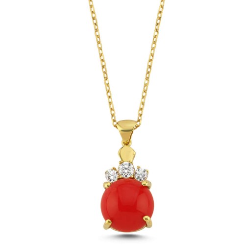 Corallo Coral Women's Silver Necklace - CNG Jewels